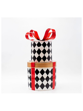 Μεταλλικα Δωρακια, Μαυρο Καρο με Κοκκινο, 40cm