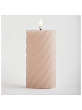 Κερι Μπαταριας με  Φλογα, Ροζ, με Χρονοδιακοπτη, 7x16cm