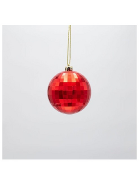 Πλαστικη Μπαλα, Ντισκο, Κοκκινη, σετ 6τμχ, 10cm