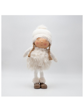 Κοριτσακι pom pom με Λευκα Ρουχα, 43cm