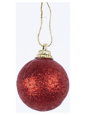 Μπαλα Πλαστικη, Κοκκινη, Γκλιτερ, σετ 6τμχ, 4cm (Top 120)