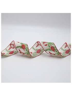 Κορδελα με Χριστουγεννιατικες Μπαλες, 6.30cm, 10m