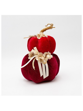 Βελουδινη Κολοκυθα, Διπλη, Κοκκινη Μπορντο, 15x22cm