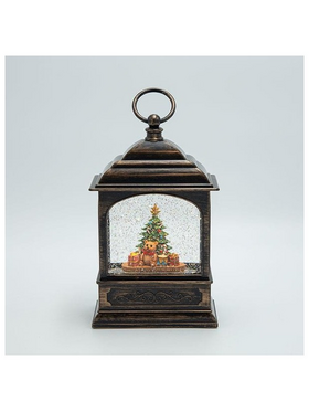 Φαναρι με Αρκουδακι, με Νερο στο Εσωτερικο, Φωτιζομενο, Μπαταριας, Timer, 13.5x7.5x22.5cm