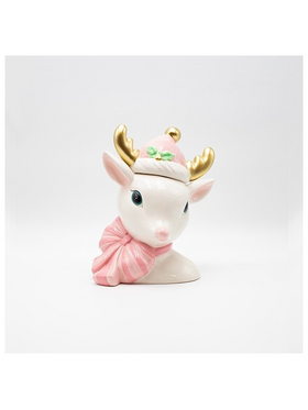 Μπισκοτιερα Ελαφακι, με Χρυσα Κερατα, Διακοσμητικη, 23x28cm