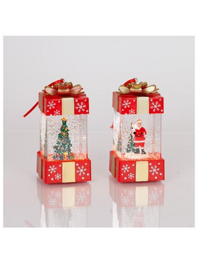 Φωτιζομενο Κουτι Δωρου, με Νερο στο Εσωτερικο, Μπαταριας 3*lr44, Θερμο Λευκο Led, 5,3x5,3*12cm, 2 Σχεδιων, Ip20, Display box (16pcs)