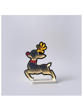 Ελαφι 26x32cm, Διακοσμητικο Σχεδιο Καθρεφτης με led Ταινια, Μετασχηματιστη, 108 Led, Πολυχρωμο Led, Προεκταση Παροχης 3m, Ip20