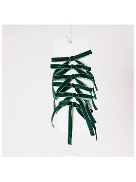 Μικροι Φιογκοι Βελουδινοι Σμαραγδι, σετ 6τμχ, 13x19cm