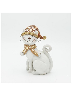 Γατουλα Πολυρεζιν, Καθιστη, Λευκη, 10.5x16cm