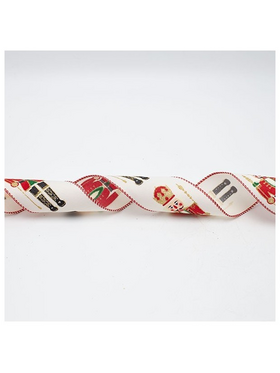 Κορδελα Λευκη με Καρυοθραυστη, 6.30cm, 10m