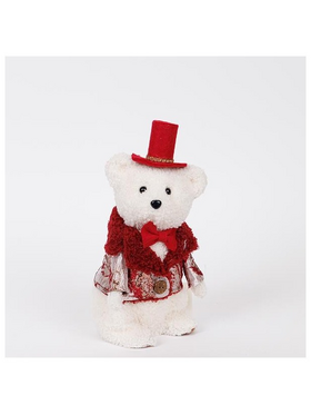 Αρκουδακι με Μπορντο Ρουχα, 23cm