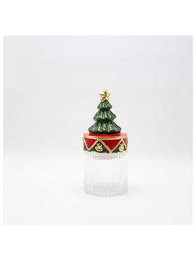 Μπισκοτιερα με Πρασινο Καπακι, Χριστουγεννιατικο Δεντρο, Διακοσμητικη, 11x25cm