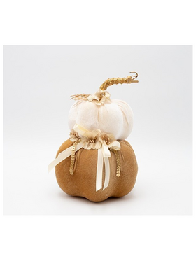 Βελουδινη Κολοκυθα, Διπλη, Λευκη Μοκα, 15x22cm