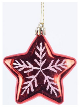 Αστερακι, Κοκκινο, σετ 4τμχ, 5cm (Top 120)