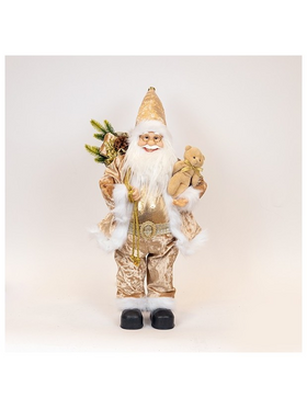 Αη Βασιλης με Σαμπανι Ρουχα και Αρκουδακι, 60cm