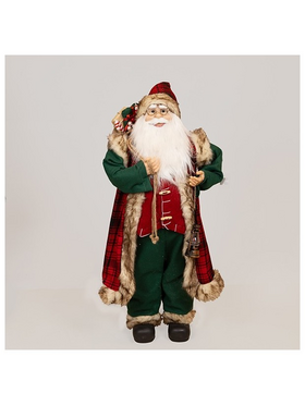 Αη Βασιλης με Κοκκινη Καρο Καπα, 90cm