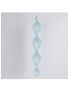 Σταλακτιτης Ακρυλικος, Σπιραλ, Γαλαζιο, Παγωμενο, με Γκλιτερ, 30cm