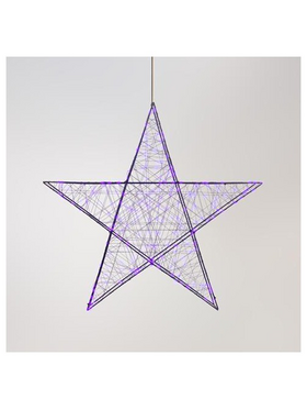 Αστερι Φωτιζομενο 78cm, 240 Led, 4,5v Μετασχηματιστη, Timer, Μαυρος Μεταλλικος Σκελετος, Μαυρο Χαλκινο Καλωδιο, μωβ Led, Προεκταση Παροχης 5m, Ip44