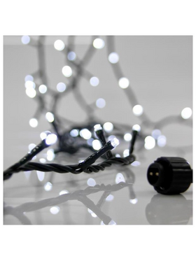 Σειρα, 100 led 3mm, 31v Μετασχηματιστη, 4 Επεκτασεις εωσ 3 Σετ, Πρασινο pvc Καλωδιο, Λευκο Led, ana 5cm, Προεκταση Παροχης 3m, Ιρ44