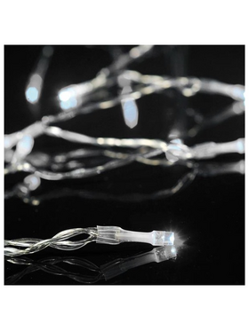 Σειρα 50 led 5mm, Mπαταριας 3xaa, Timer, Διαφανο pvc Καλωδιο, Λευκο Led, ana 10cm, Προεκταση Παροχης 30cm, Ip20, Display box (24τμχ)