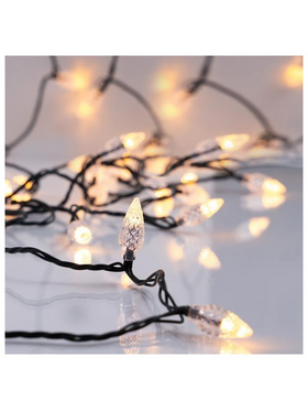 Σειρα, 100 led 5mm, με Διαφανα Διαμαντια 3cm, 31v Μετασχηματιστη, Σταθερο, Πρασινο pvc Καλωδιο, Θερμο Λευκο Led, ανα 10cm, Προεκταση Παροχης 3m, Ip44