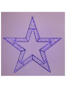 Αστερι Φωτιζομενο 50cm, 1200 Led, 31v Μετασχηματιστη, Timer, Μαυρος Μεταλλικος Σκελετος, Μαυρο Χαλκινο Καλωδιο, μωβ Led, Προεκταση Παροχης 5m, Ip44