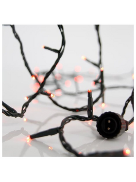 Σειρα, 100 led 3mm, 31v Μετασχηματιστη, 4 Επεκτασεις εωσ 3 Σετ, Πρασινο Καλωδιο, Κοκκινο Led, ανα 5cm, Προεκταση Παροχης 300cm, Ιρ44