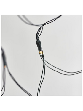 Διχτυ, 60 led 5mm, Ηλιακο Πανελ me Αισθητηρα Φωτος, 8 Προγραμμα, Πρασινο pvc Καλωδιο, Θερμο Λευκο led (H100 x W100cm), Προεκταση Παροχης 1m, Ιρ44