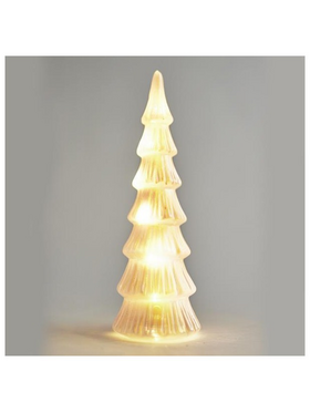 Γυαλινο Δεντρακι,ροζ, Φωτιζομενο, 10,5x32cm