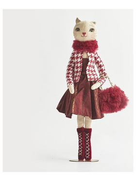 Βελουδινη Κυρια Γατα, Κοκκινη & Ασπρη, 11x35cm