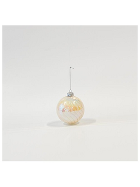 Γυαλινη Μπαλα Λευκη, Περλε, σετ 4τμχ, 8cm