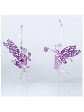 Νεραιδα Ακρυλικη, 2 Σχεδια, με μωβ Glitter, 8,8x15,2cm