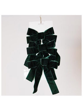 Μικροι Φιογκοι Βελουδινοι Σμαραγδι, σετ 3τμχ, 16x24cm