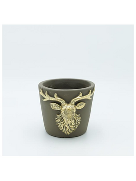 Κασπο από Τσιμεντο, με Αναγλυφο Ταρανδο, 12.5x11x9.5cm