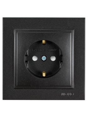 Πριζα Σουκο 16a Μαυρο με Παιδικη Προστασια Μαυρο