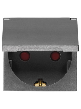 Πριζα Σουκο με Καπακι 2 Modules 16a Γραφιτης