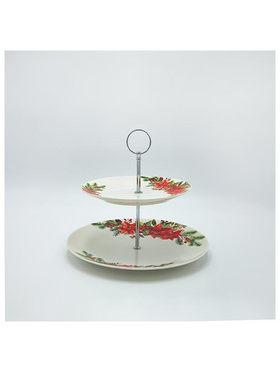 Πιατελα με 2 Επιπεδα, με Κοκκινο Αλεξανδρινο