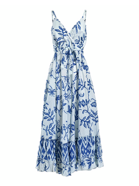 Ble Φορεμα Μακρυ Αμανικο Μπλε/λευκο one Size (100% Cotton)