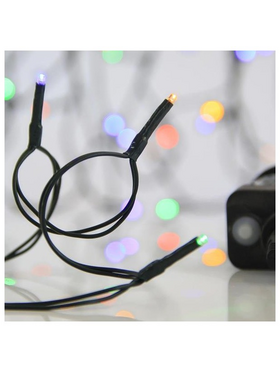 Σειρα, 100 led 3mm, 31v,8 Προγραμματα,μετασχηματιστη με Μνημη,προεκταση Παροχης 300cm,πρασινο Καλωδιο,χρωματιστο Led,ανα 5cm,ιρ44