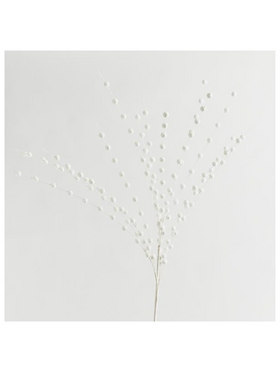 Κλαδι, Λευκο, με Γκλιτερ Περλες, 150cm