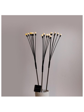 Σειρα, 3 σετ Λευκες Μπαλιτσες 70cm, Φ1,7cm, 6 Κλαδια το Κάθε Σετ, Ηλιακο Συλλεκτη με Αισθητηρα Φωτος, 18 Θερμα Λευκα Led, ανα 50cm, Προεκταση Παροχης 1m, Ip44