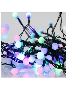 Σειρα, 40 led 5mm, 4,5v, Λευκες Μπαλες, με Μετασχηματιστη, Πρασινο Καλωδιο, Rgb, Multi led ανα 10cm, Προεκταση Παροχης 300cm, Ip44