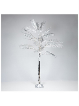 Ασημι Δεντρο Φτερη 2,1m, Μετασχηματιστης, 180 Θερμα Λευκα Mini Led, Προεκταση Παροχης 3m, Ip44