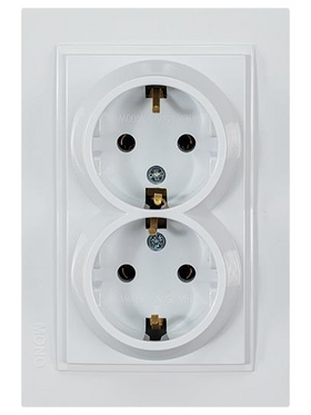 Πριζα Σουκο Διπλη Χωνευτη 16a Λευκη