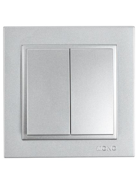 Διακοπτης k/r Κουμπωτος Ασημι