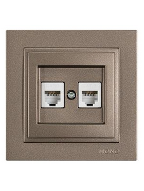 Πριζα Τηλεφωνου Διπλη rj 11 Light Fume