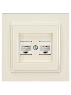 Πριζα Data cat 6 rj 45 Διπλη Μπεζ