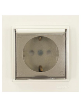 Πριζα Σουκο Καπακι 16a Μπεζ με Παιδικη Προστασια Μπεζ