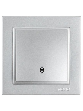 Διακοπτης a/r Κουμπωτος Ασημι