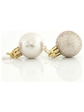 Μπαλα Πλαστικη, Εκρου, σετ 27τμχ, (9 Περλε , 18 Glitter), 3cm